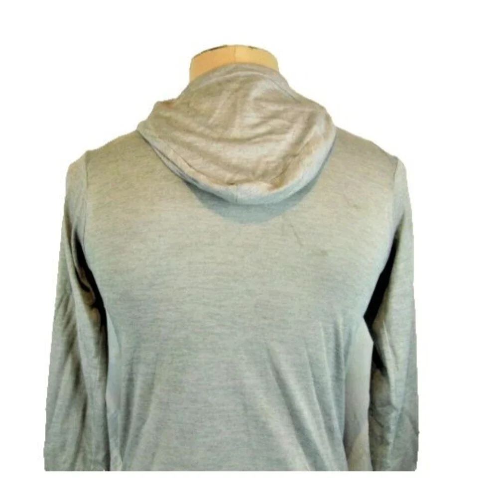 Youth Nike Gray Heather Hooded Dri-Fit LS Base Layer Shirt sz YL